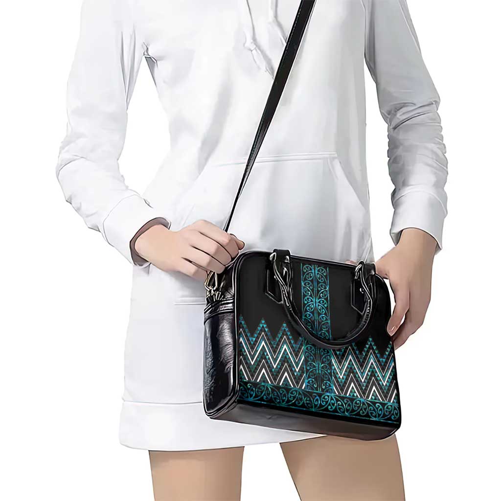 Paua Shell Aotearoa Mangopare Kowhaiwhai and Niho Taniwha Shoulder Handbag Maori New Zealand LT14 - Polynesian Pride
