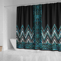Paua Shell Aotearoa Mangopare Kowhaiwhai and Niho Taniwha Shower Curtain Maori New Zealand LT14 - Polynesian Pride