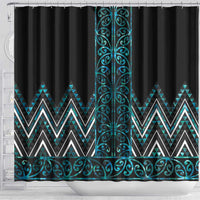 Paua Shell Aotearoa Mangopare Kowhaiwhai and Niho Taniwha Shower Curtain Maori New Zealand LT14 - Polynesian Pride