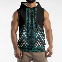 Paua Shell Aotearoa Mangopare Kowhaiwhai Niho Taniwha Sleeveless Hoodie Maori New Zealand LT14 - Polynesian Pride