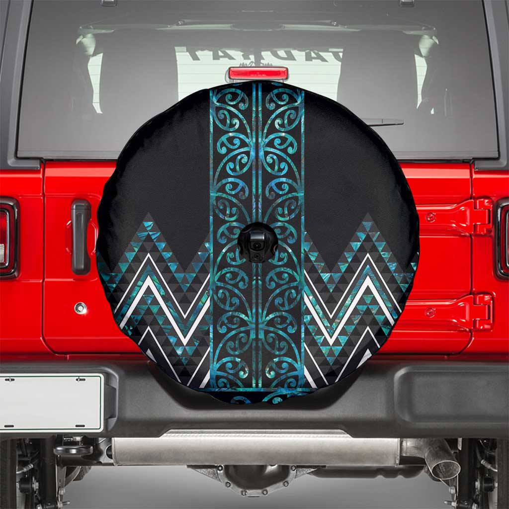 Paua Shell Aotearoa Mangopare Kowhaiwhai and Niho Taniwha Spare Tire Cover Maori New Zealand LT14 - Polynesian Pride