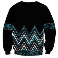 Paua Shell Aotearoa Mangopare Kowhaiwhai and Niho Taniwha Sweatshirt Maori New Zealand LT14 - Polynesian Pride
