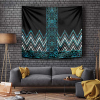 Paua Shell Aotearoa Mangopare Kowhaiwhai and Niho Taniwha Tapestry Maori New Zealand LT14 Turquoise - Polynesian Pride