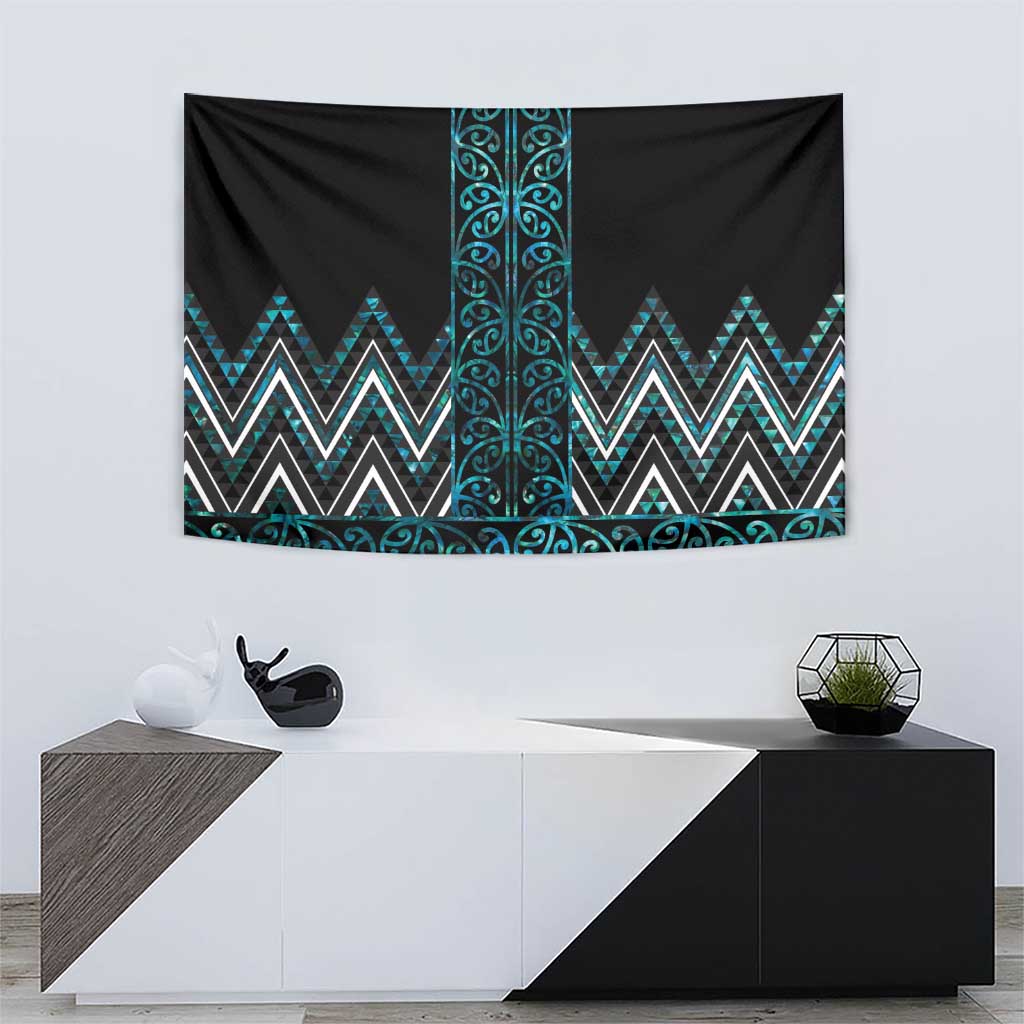 Paua Shell Aotearoa Mangopare Kowhaiwhai and Niho Taniwha Tapestry Maori New Zealand LT14 - Polynesian Pride