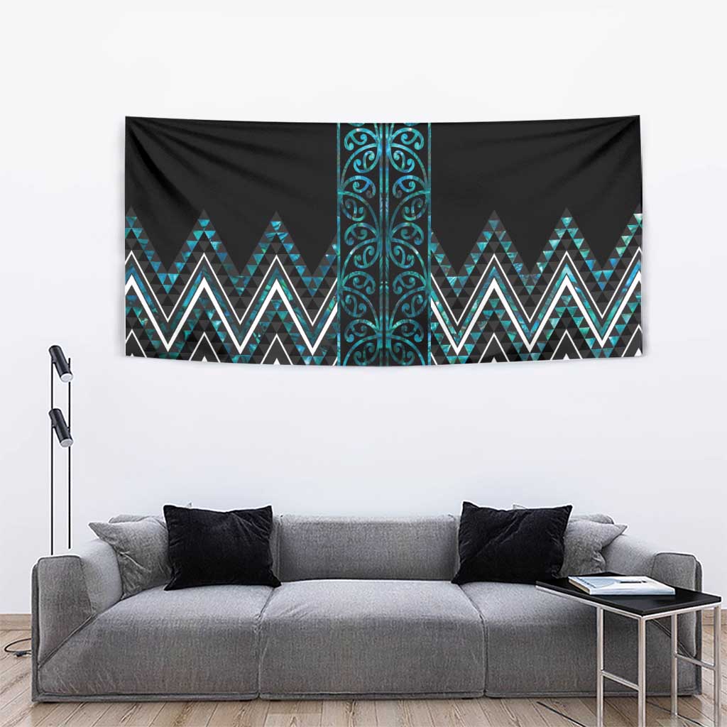 Paua Shell Aotearoa Mangopare Kowhaiwhai and Niho Taniwha Tapestry Maori New Zealand LT14 - Polynesian Pride