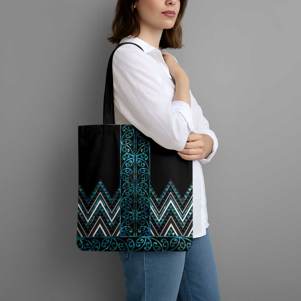 Paua Shell Aotearoa Mangopare Kowhaiwhai Niho Taniwha Tote Bag Maori New Zealand LT14 - Polynesian Pride