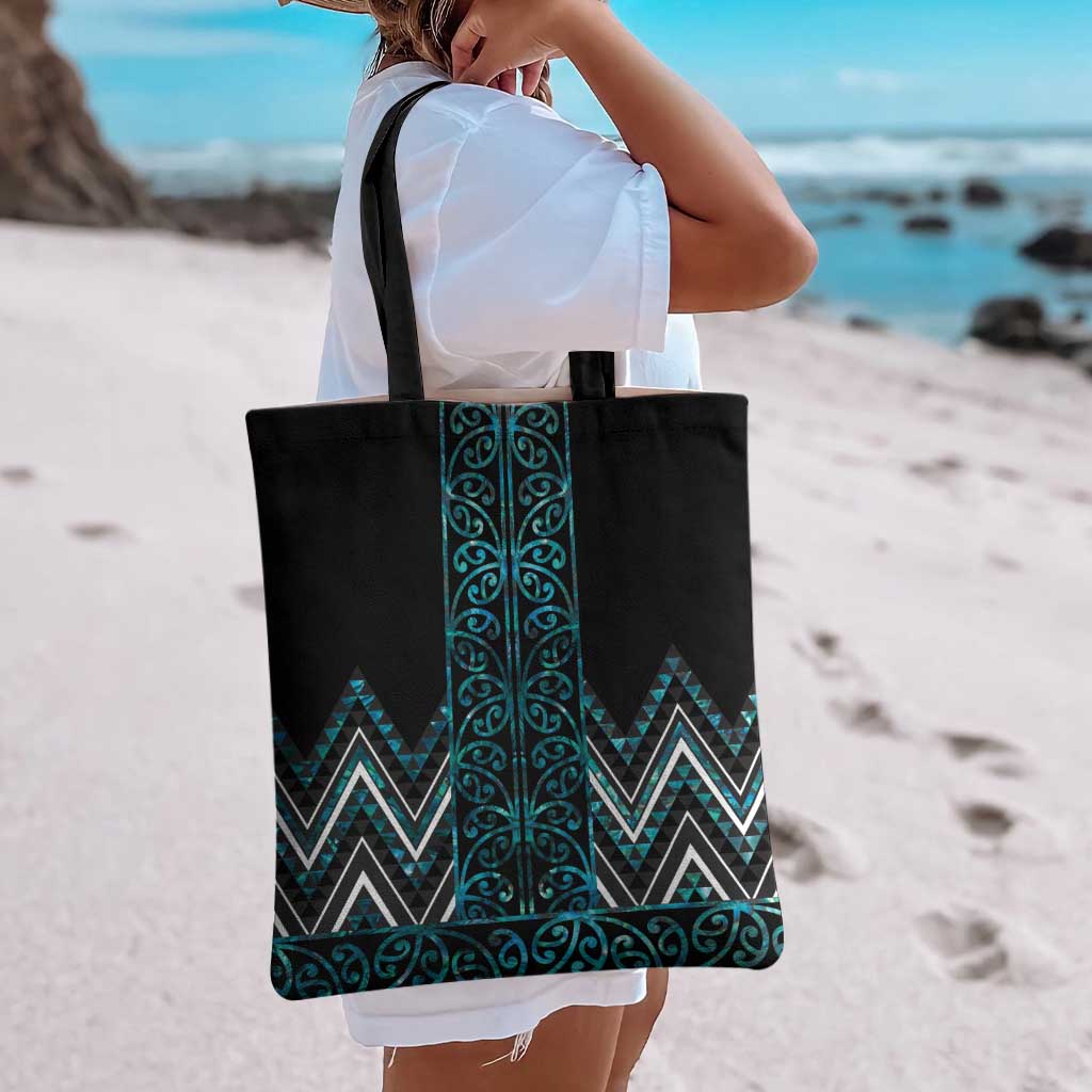 Paua Shell Aotearoa Mangopare Kowhaiwhai Niho Taniwha Tote Bag Maori New Zealand LT14 - Polynesian Pride