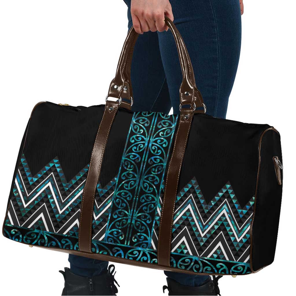 Paua Shell Aotearoa Mangopare Kowhaiwhai Niho Taniwha Travel Bag Maori New Zealand LT14 - Polynesian Pride