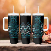 Paua Shell Aotearoa Mangopare Kowhaiwhai and Niho Taniwha Tumbler With Handle Maori New Zealand LT14 - Polynesian Pride