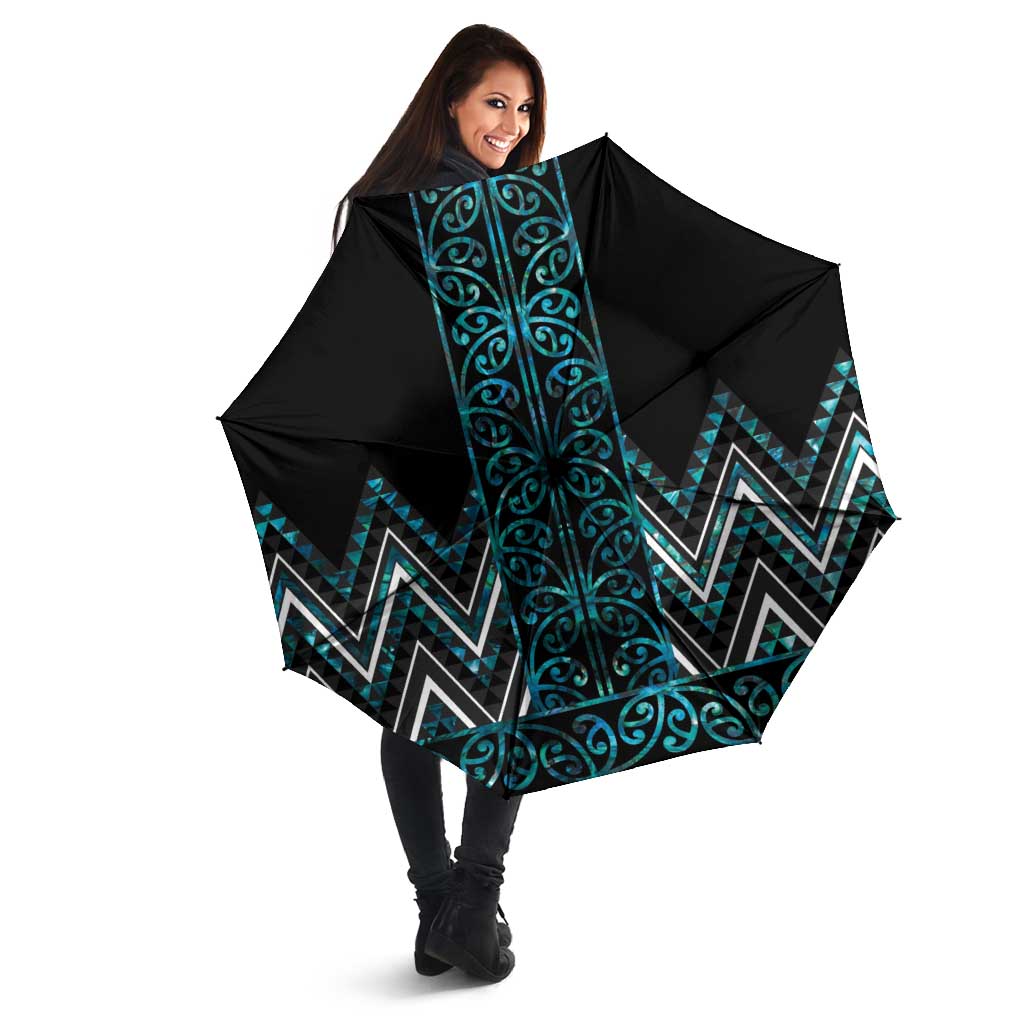 Paua Shell Aotearoa Mangopare Kowhaiwhai Niho Taniwha Umbrella Maori New Zealand LT14 - Polynesian Pride