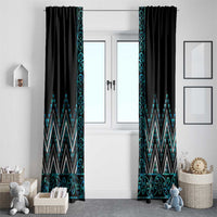 Paua Shell Aotearoa Mangopare Kowhaiwhai and Niho Taniwha Window Curtain Maori New Zealand LT14 - Polynesian Pride