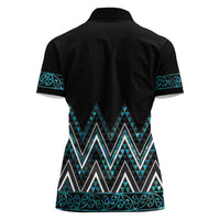 Paua Shell Aotearoa Mangopare Kowhaiwhai and Niho Taniwha Women Polo Shirt Maori New Zealand LT14 - Polynesian Pride