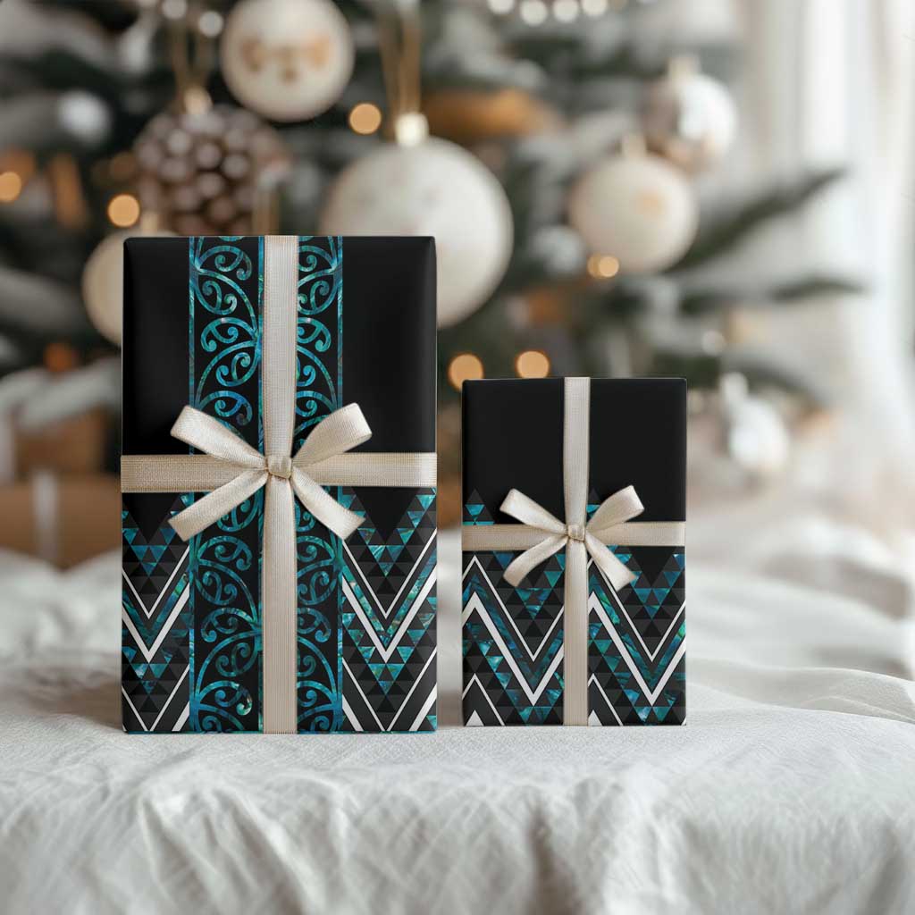 Paua Shell Aotearoa Mangopare Kowhaiwhai and Niho Taniwha Wrapping Paper Maori New Zealand LT14 - Polynesian Pride