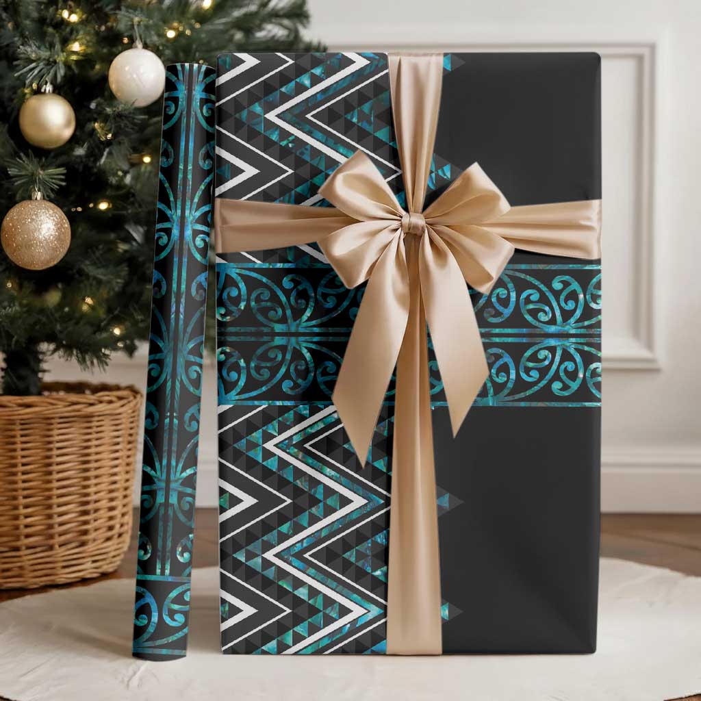 Paua Shell Aotearoa Mangopare Kowhaiwhai and Niho Taniwha Wrapping Paper Maori New Zealand LT14 - Polynesian Pride