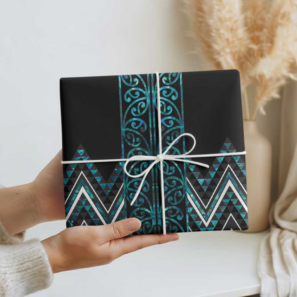 Paua Shell Aotearoa Mangopare Kowhaiwhai and Niho Taniwha Wrapping Paper Maori New Zealand LT14 - Polynesian Pride