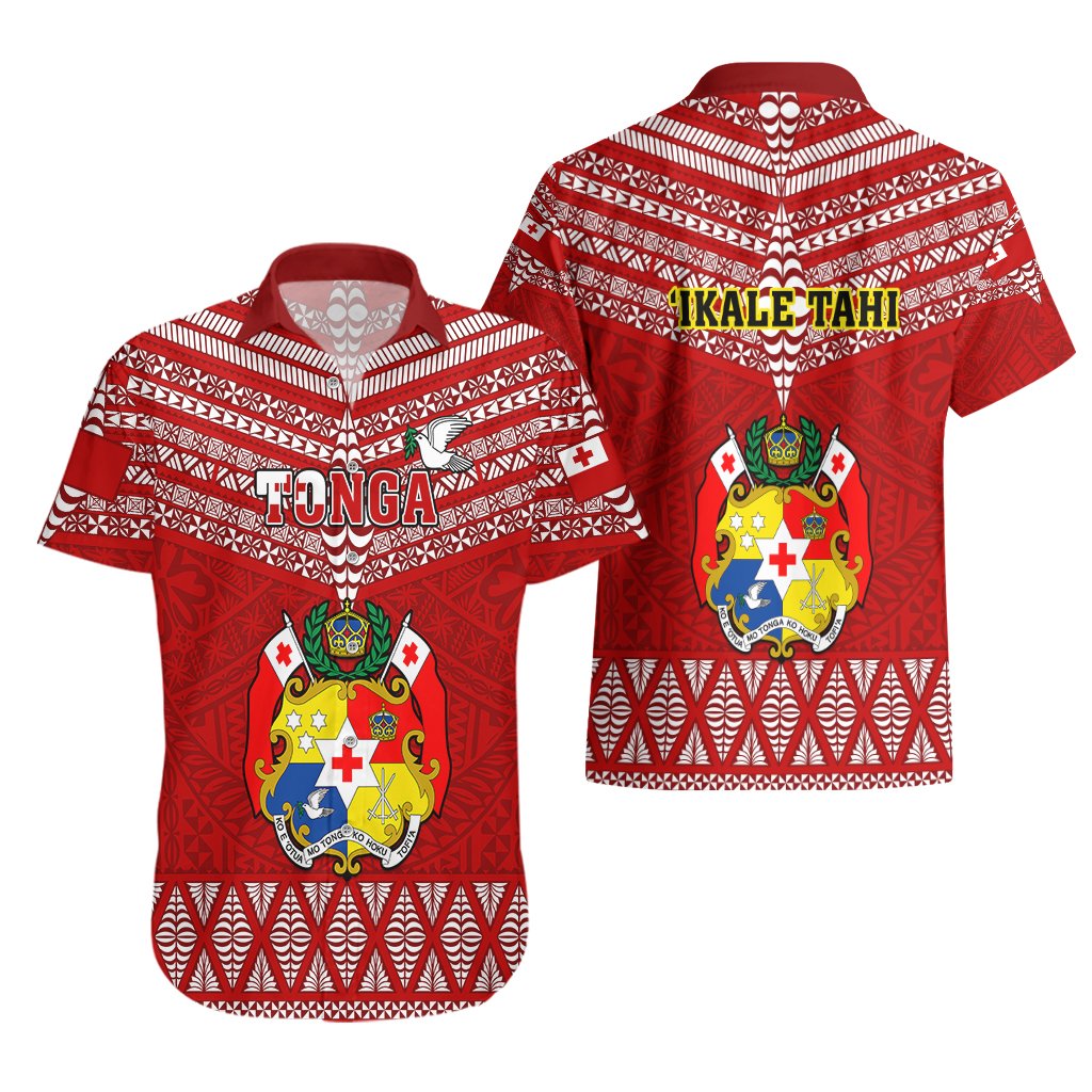 Tonga Rugby Hawaiian Shirt 2023 World Cup Tongan Kupesi Ngatu Pattern LT14 - Polynesian Pride