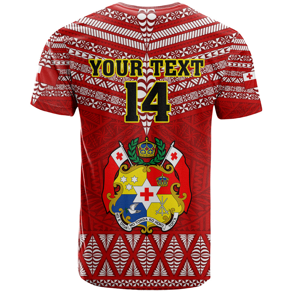 Custom Tonga Rugby T Shirt 2023 World Cup Tongan Kupesi Ngatu Pattern LT14 - Polynesian Pride