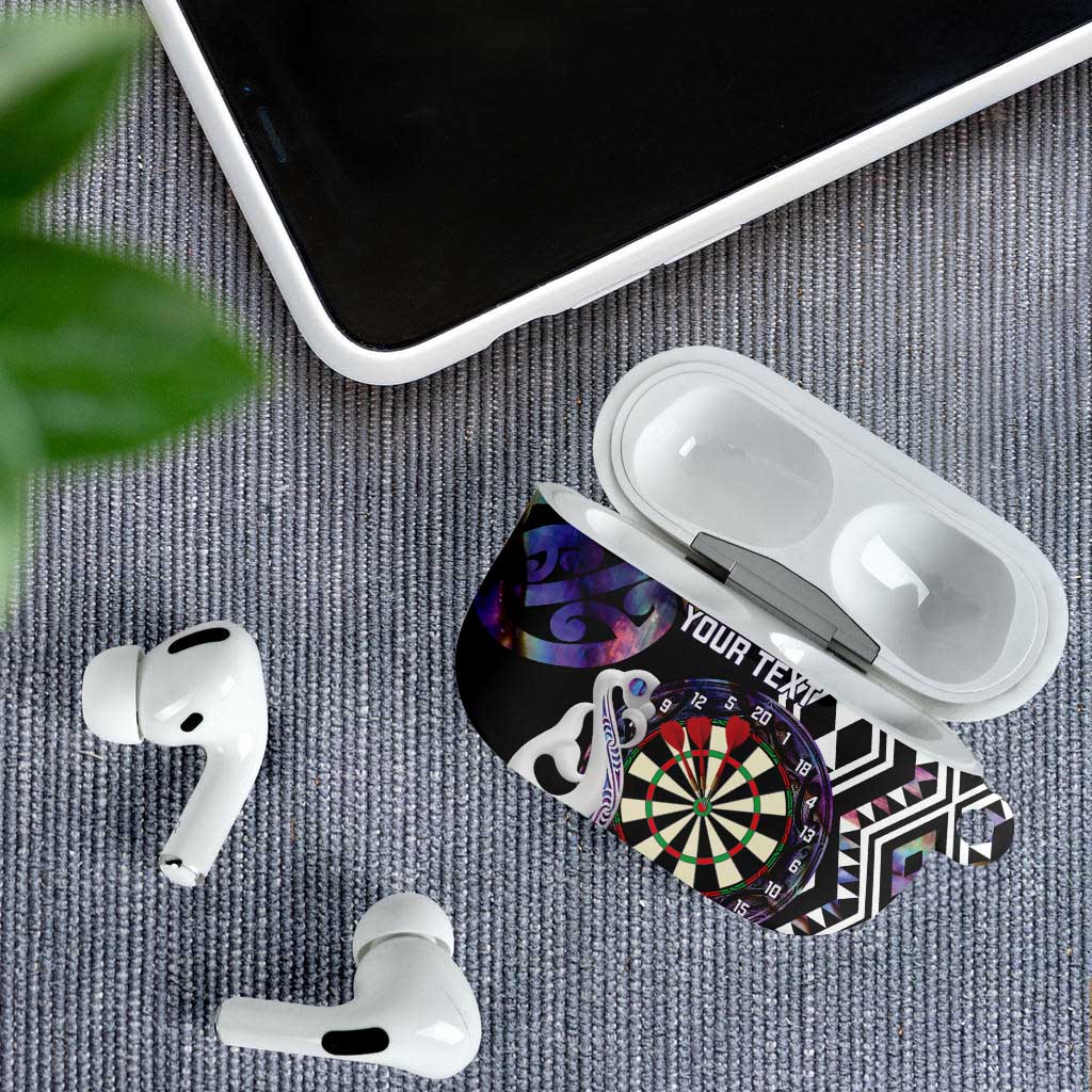Personalised New Zealand Darts AirPods Case Ngutukaka Manaia Taniko Luxury Purple LT14 - Polynesian Pride