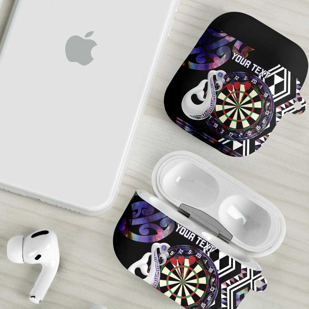 Personalised New Zealand Darts AirPods Case Ngutukaka Manaia Taniko Luxury Purple LT14 - Polynesian Pride