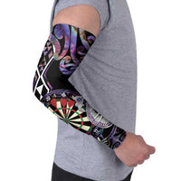 Personalised New Zealand Darts Arm Sleeves Ngutukaka Manaia Taniko Luxury Purple LT14 - Polynesian Pride