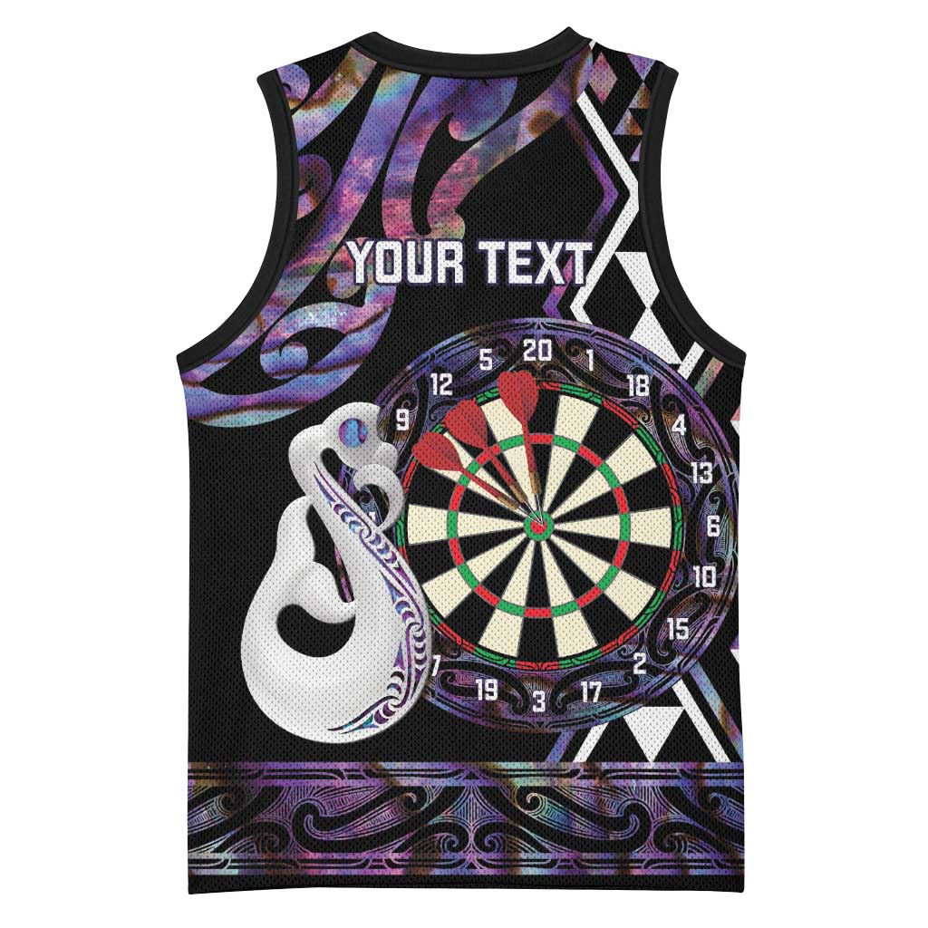 Personalised New Zealand Darts Basketball Jersey Ngutukaka Manaia Taniko Luxury Purple LT14 - Polynesian Pride