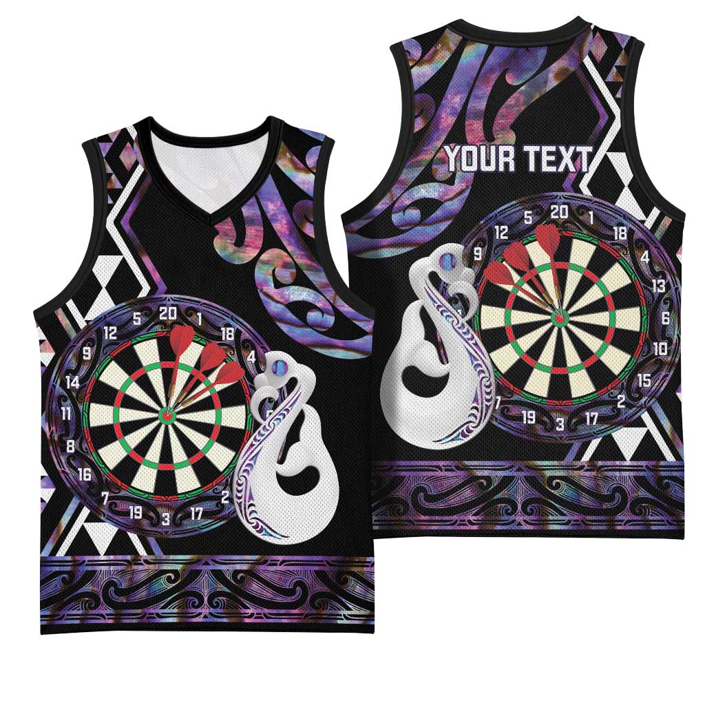 Personalised New Zealand Darts Basketball Jersey Ngutukaka Manaia Taniko Luxury Purple LT14 - Polynesian Pride