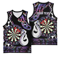 Personalised New Zealand Darts Basketball Jersey Ngutukaka Manaia Taniko Luxury Purple LT14 - Polynesian Pride