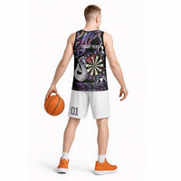 Personalised New Zealand Darts Basketball Jersey Ngutukaka Manaia Taniko Luxury Purple LT14 - Polynesian Pride