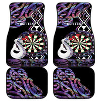 Personalised New Zealand Darts Car Mats Ngutukaka Manaia Taniko Luxury Purple LT14 - Polynesian Pride