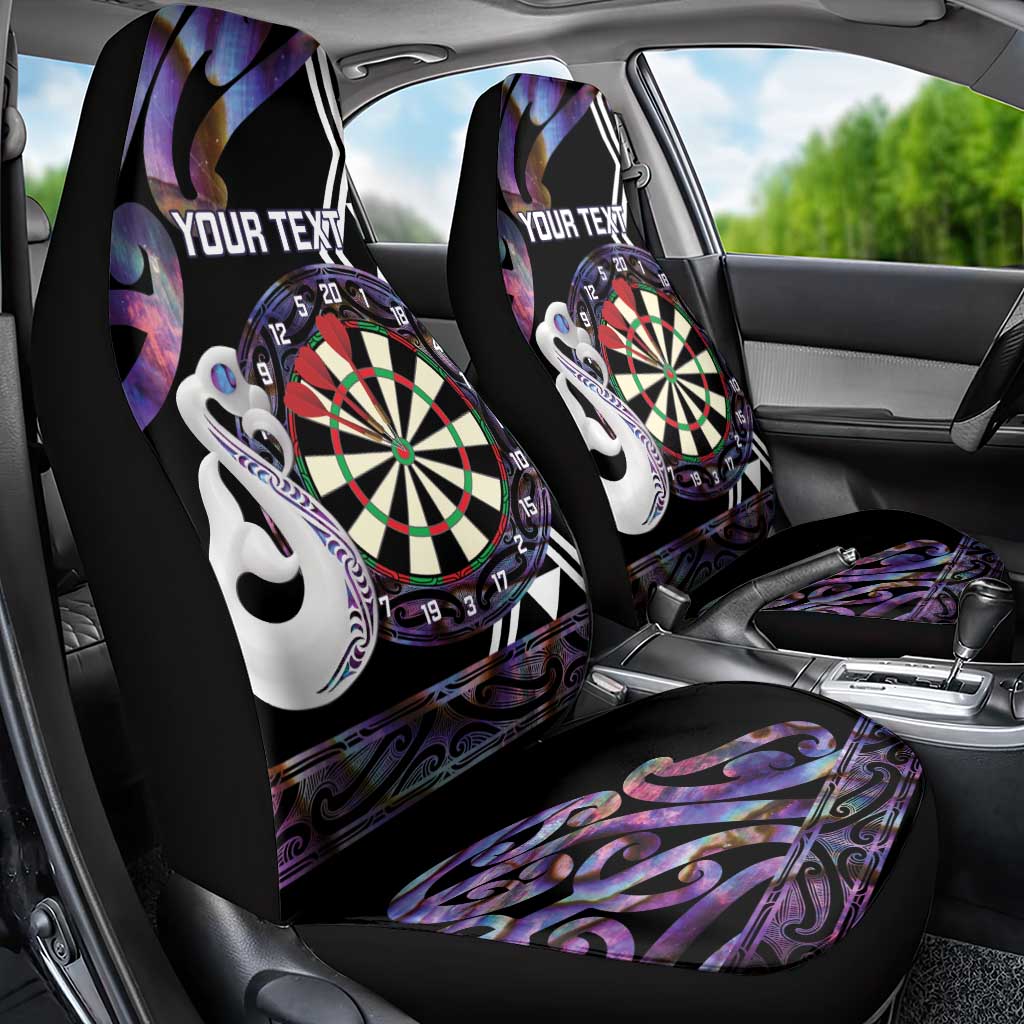 Personalised New Zealand Darts Car Seat Cover Ngutukaka Manaia Taniko Luxury Purple LT14 - Polynesian Pride
