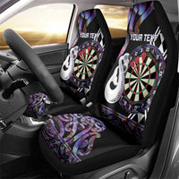 Personalised New Zealand Darts Car Seat Cover Ngutukaka Manaia Taniko Luxury Purple LT14 - Polynesian Pride