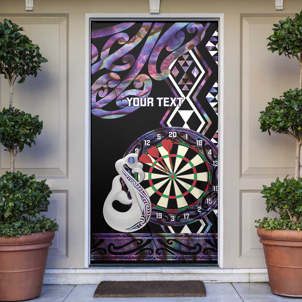 Personalised New Zealand Darts Door Cover Ngutukaka Manaia Taniko Luxury Purple LT14 Purple - Polynesian Pride