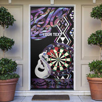 Personalised New Zealand Darts Door Cover Ngutukaka Manaia Taniko Luxury Purple LT14 Purple - Polynesian Pride