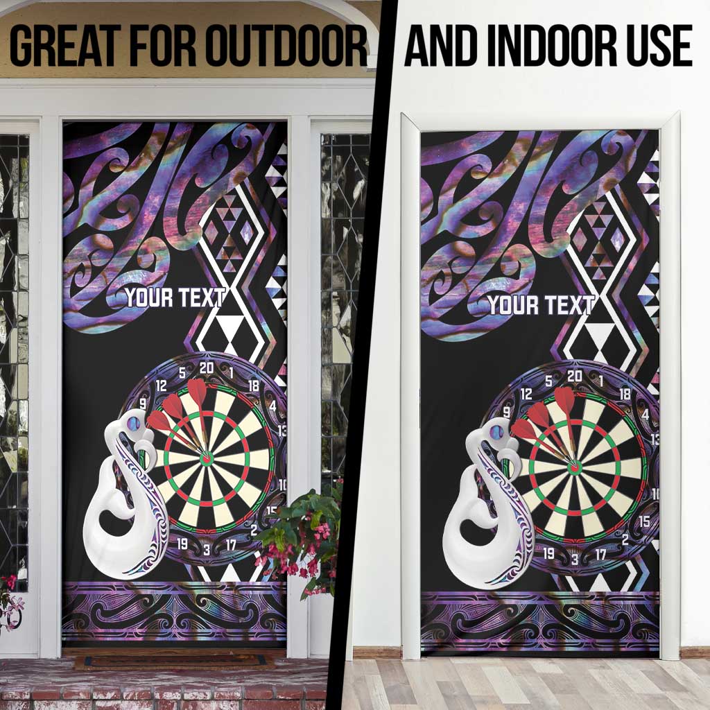 Personalised New Zealand Darts Door Cover Ngutukaka Manaia Taniko Luxury Purple LT14 - Polynesian Pride