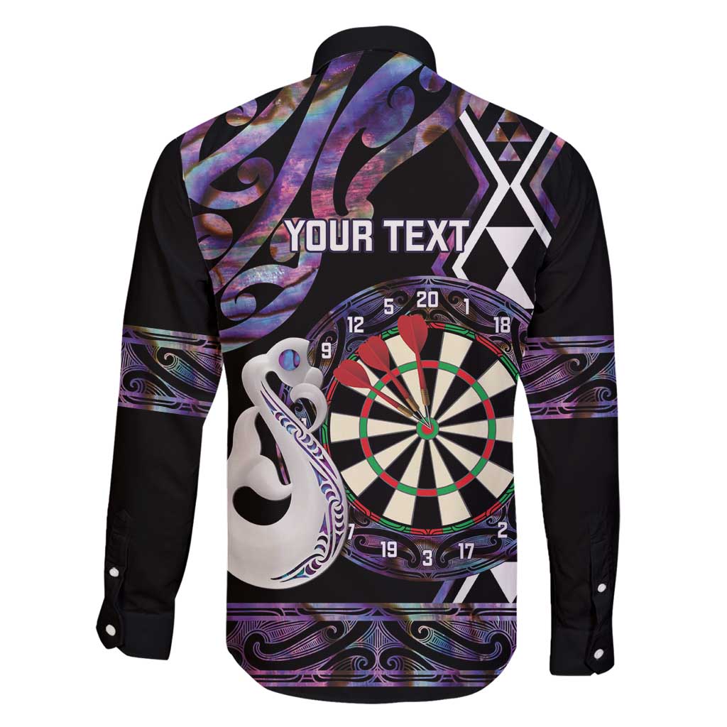 Personalised New Zealand Darts Family Matching Off Shoulder Maxi Dress and Hawaiian Shirt Ngutukaka Manaia Taniko Luxury Purple LT14 - Polynesian Pride