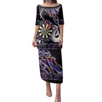 Personalised New Zealand Darts Family Matching Puletasi and Hawaiian Shirt Ngutukaka Manaia Taniko Luxury Purple LT14 Mom's Dress Purple - Polynesian Pride