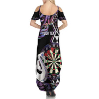 Personalised New Zealand Darts Family Matching Summer Maxi Dress and Hawaiian Shirt Ngutukaka Manaia Taniko Luxury Purple LT14 - Polynesian Pride