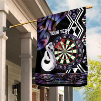 Personalised New Zealand Darts Garden Flag Ngutukaka Manaia Taniko Luxury Purple LT14 House Flag Purple - Polynesian Pride