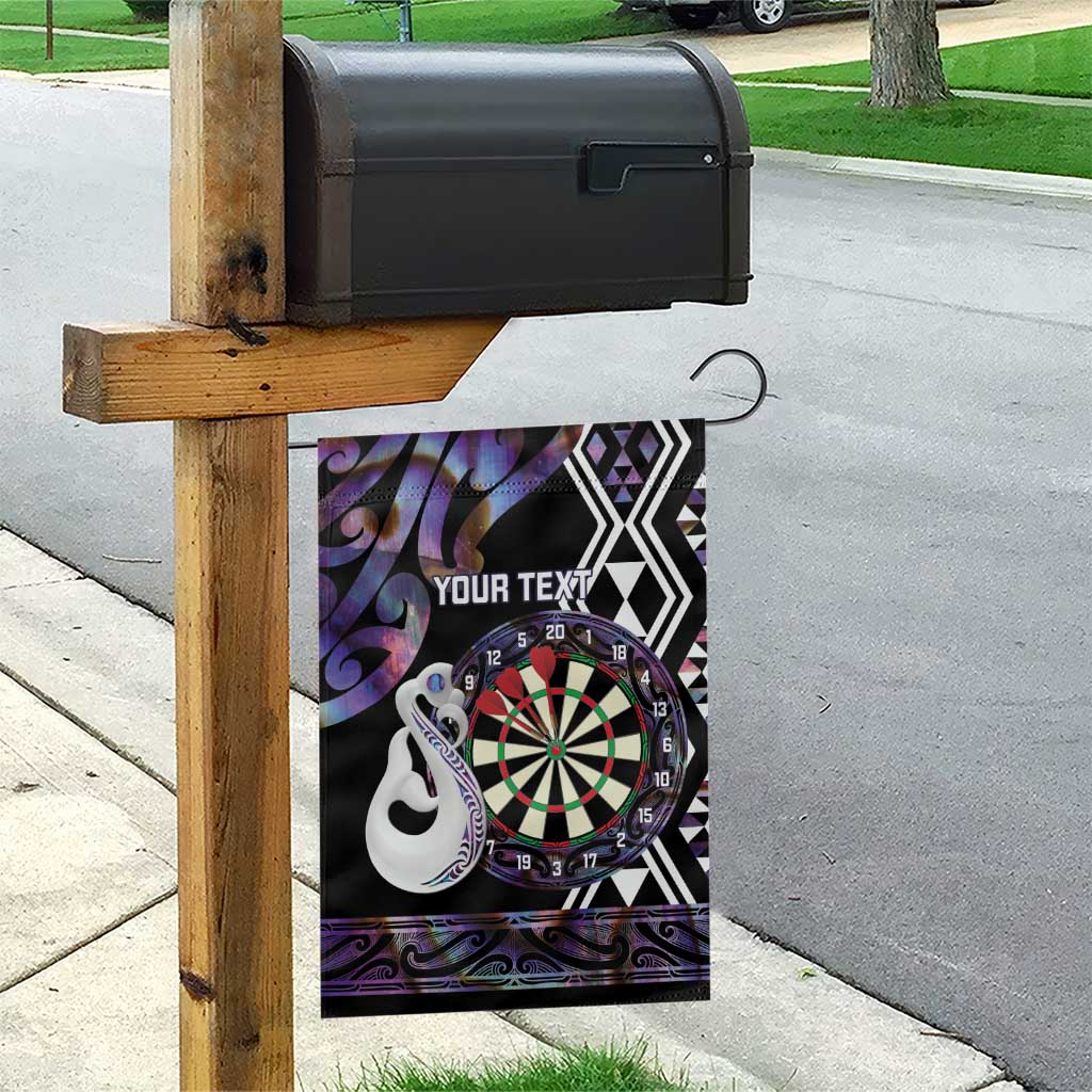 Personalised New Zealand Darts Garden Flag Ngutukaka Manaia Taniko Luxury Purple LT14 - Polynesian Pride