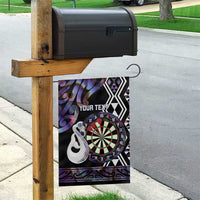 Personalised New Zealand Darts Garden Flag Ngutukaka Manaia Taniko Luxury Purple LT14 - Polynesian Pride