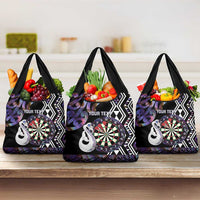 Personalised New Zealand Darts Grocery Bag Ngutukaka Manaia Taniko Luxury Purple LT14 3-pack One Size Purple - Polynesian Pride