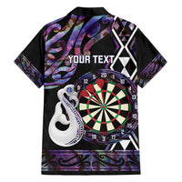 Personalised New Zealand Darts Hawaiian Shirt Ngutukaka Manaia Taniko Luxury Purple LT14 - Polynesian Pride