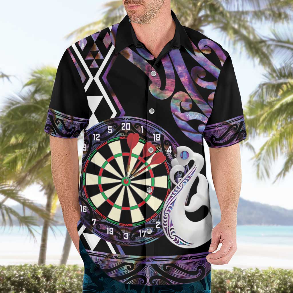 Personalised New Zealand Darts Hawaiian Shirt Ngutukaka Manaia Taniko Luxury Purple LT14 - Polynesian Pride