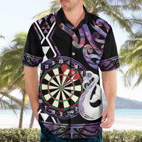Personalised New Zealand Darts Hawaiian Shirt Ngutukaka Manaia Taniko Luxury Purple LT14 - Polynesian Pride