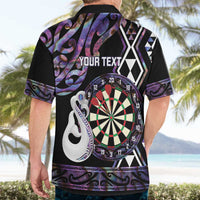 Personalised New Zealand Darts Hawaiian Shirt Ngutukaka Manaia Taniko Luxury Purple LT14 - Polynesian Pride