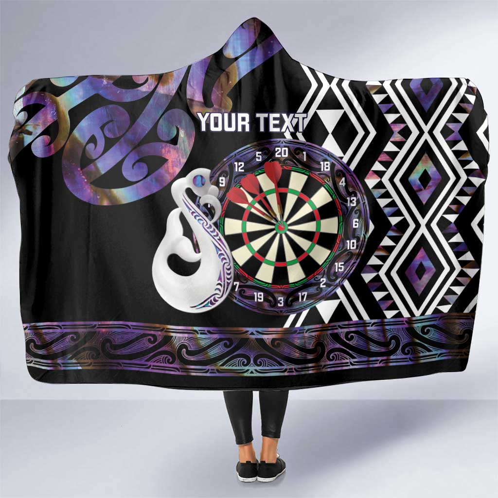 Personalised New Zealand Darts Hooded Blanket Ngutukaka Manaia Taniko Luxury Purple LT14 One Size Purple - Polynesian Pride
