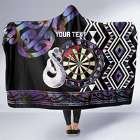 Personalised New Zealand Darts Hooded Blanket Ngutukaka Manaia Taniko Luxury Purple LT14 One Size Purple - Polynesian Pride