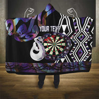 Personalised New Zealand Darts Hooded Blanket Ngutukaka Manaia Taniko Luxury Purple LT14 - Polynesian Pride