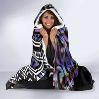 Personalised New Zealand Darts Hooded Blanket Ngutukaka Manaia Taniko Luxury Purple LT14 - Polynesian Pride