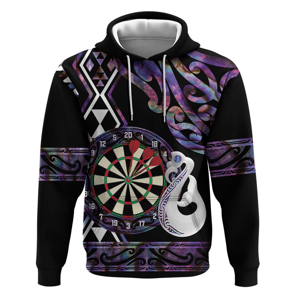 Personalised New Zealand Darts Hoodie Ngutukaka Manaia Taniko Luxury Purple LT14 Pullover Hoodie Purple - Polynesian Pride